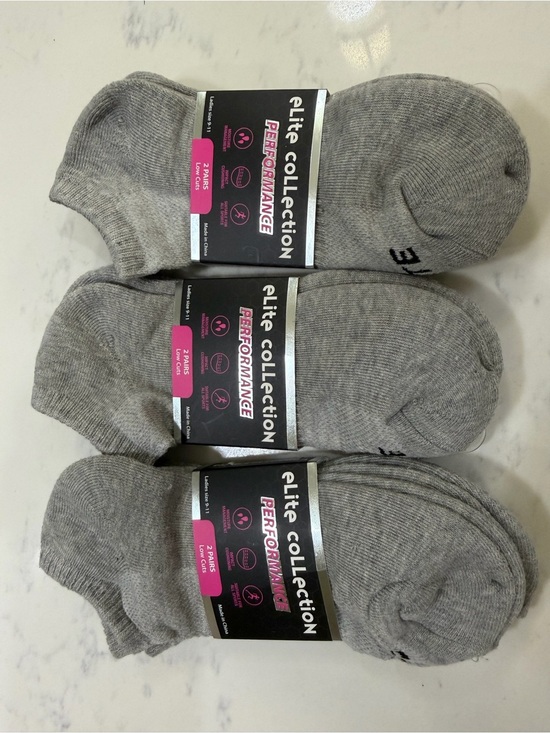 Accessories - Woman’s Grey No-Show Socks - 3 pack